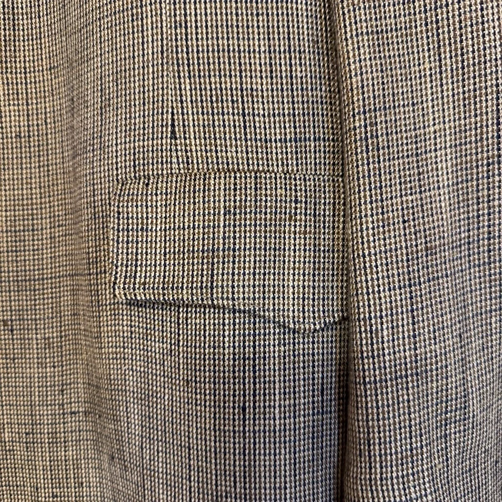 Warren Sewell Men Brown Blue Houndstooth Vintage Blazer 46R USA